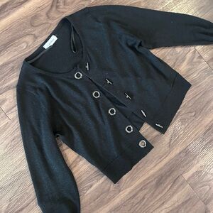 Calvin Klein Black Sweater with button details For Women Size S Pre-owned